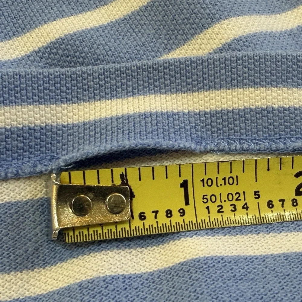 Polo Ralph Lauren Polo Shirt Mens Sz XL‎ Light Blue Striped Short Sleeve Preppy